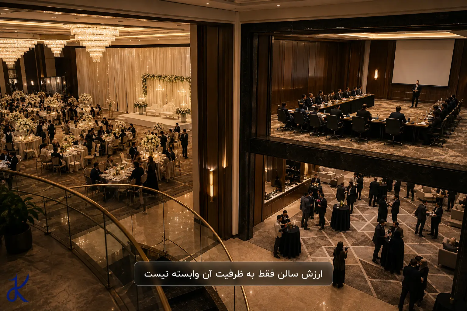 ارزش سالن فقط به ظرفیت آن وابسته نیست